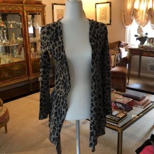 Silk and cashmere, animal print long cardigan